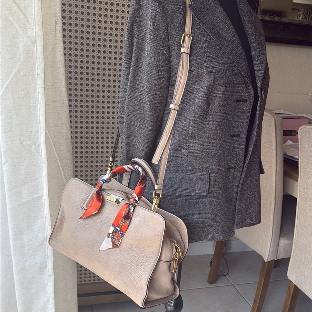 Marc By Marc Jacobs Beige Shoulder Bag with Scarf Accent